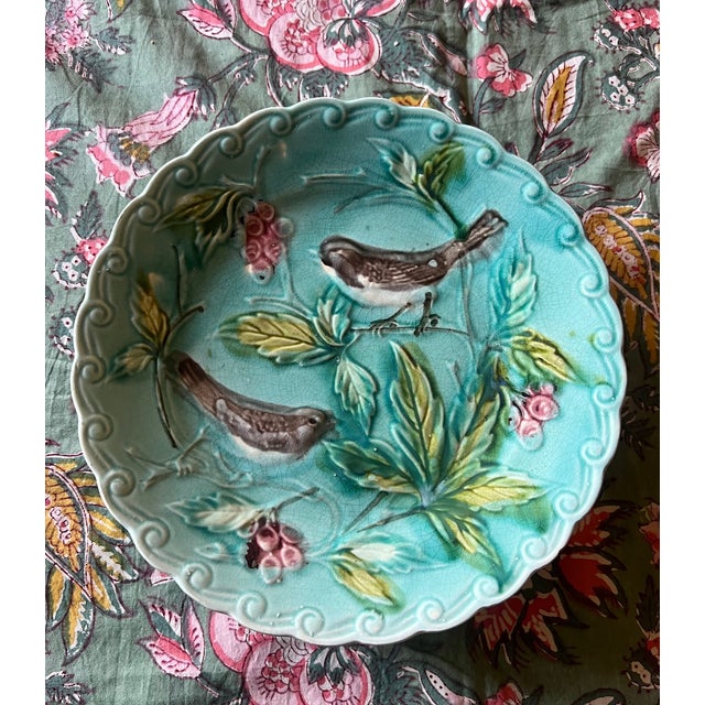 1900 - 1909 French Majolica Plate by Onnaing, C. 1900 For Sale - Image 5 of 12