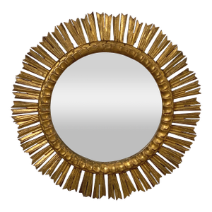Spanish Gilt Sunburst or Starburst Mirror (Diameter 24 1/2)