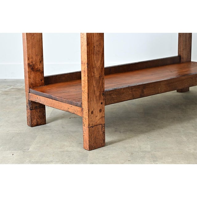 French Provincial French 19th Century Solid Oak Workbench For Sale - Image 3 of 12
