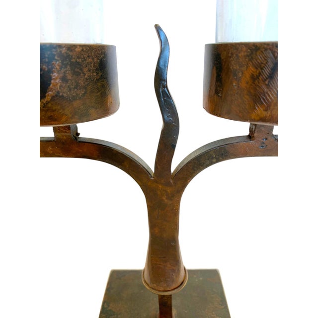 Late 20th Century Jan Barboglio Hand-Forged Iron Candelabra, 3-Foot Statement Candle Holder For Sale - Image 11 of 15