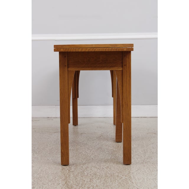Stickley Mission Oak 3 Drawer Flip Top Sofa Table For Sale - Image 13 of 18