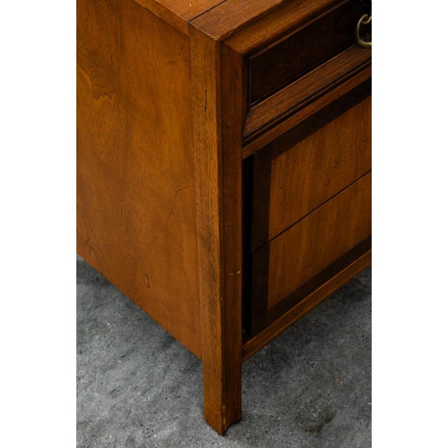 Mid Century Modern Dresser Credenza 7 Drawer Basic Witz Wood Vintage MCM Brass For Sale - Image 10 of 12