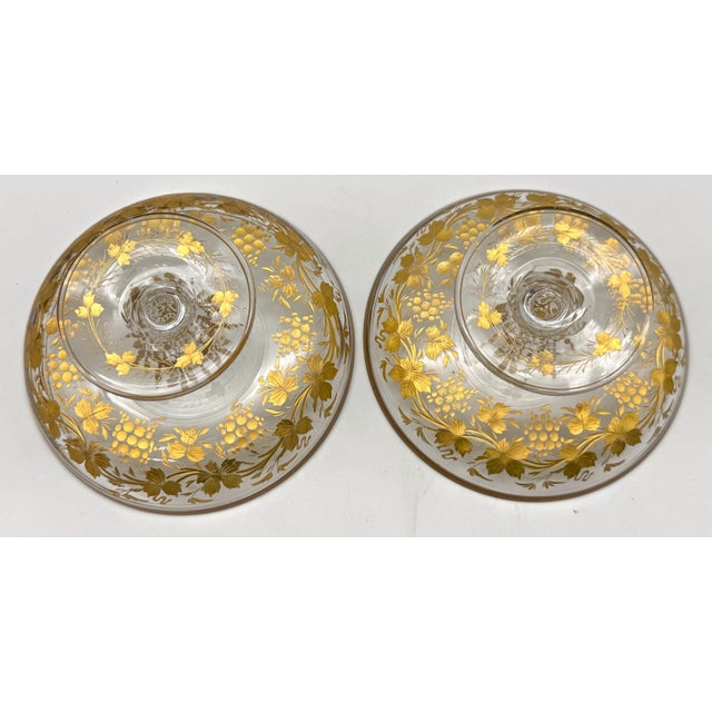Pair of Belle Époque Gilt Glass Compotes / Dessert Dishes, circa 1890–1910 For Sale - Image 16 of 18