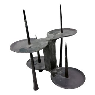 Brutalist Bronze 4-Candleholder by Manfred Bergmeister, 1970s For Sale