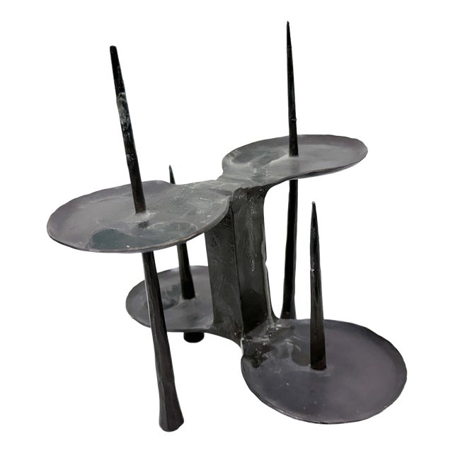 Brutalist Bronze 4-Candleholder by Manfred Bergmeister, 1970s For Sale