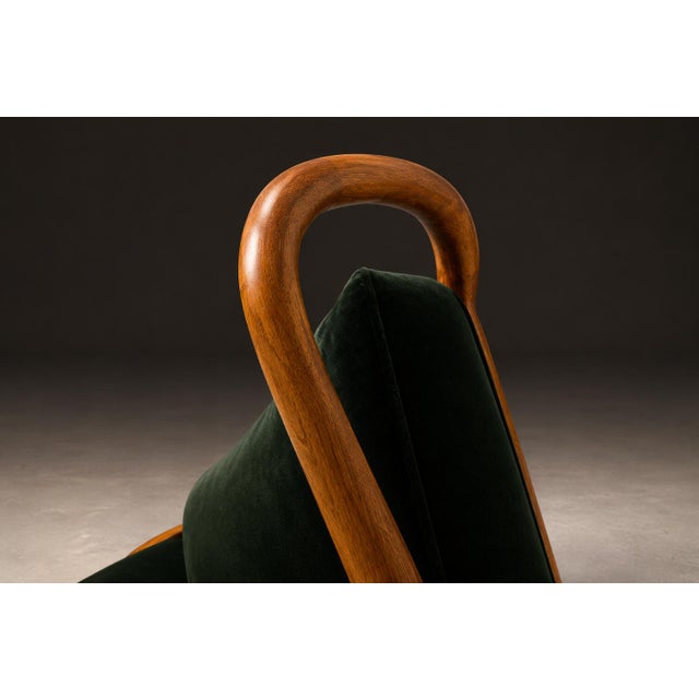 Armchair in Ivory Wood and Green Mohair by Giuseppe Scapinelli, Brazil, 1950s For Sale - Image 13 of 17