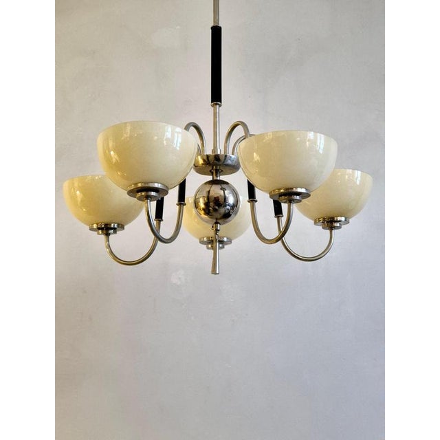 1930s Swedish Grace Art Deco Chandelier, 1930s For Sale - Image 5 of 8