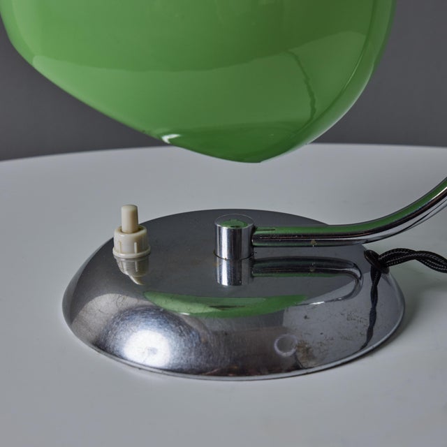 1950s Mauri Almari Chrome and Opaline Green Glass Table Lamp for Idman Oy For Sale - Image 13 of 18