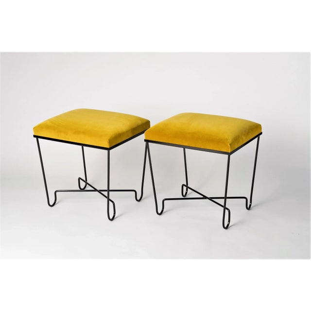 Aronde Black Lacquered Feet and Gold Velvet Benches by Facto Atelier Paris For Sale - Image 10 of 10