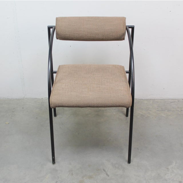 Vintage Black and Brown Metal Chair, 1980s For Sale - Image 3 of 6