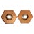 1960's Hexagon Wood & Tooled Leather Wall Clocks – Working Pair For Sale - Image 15 of 16