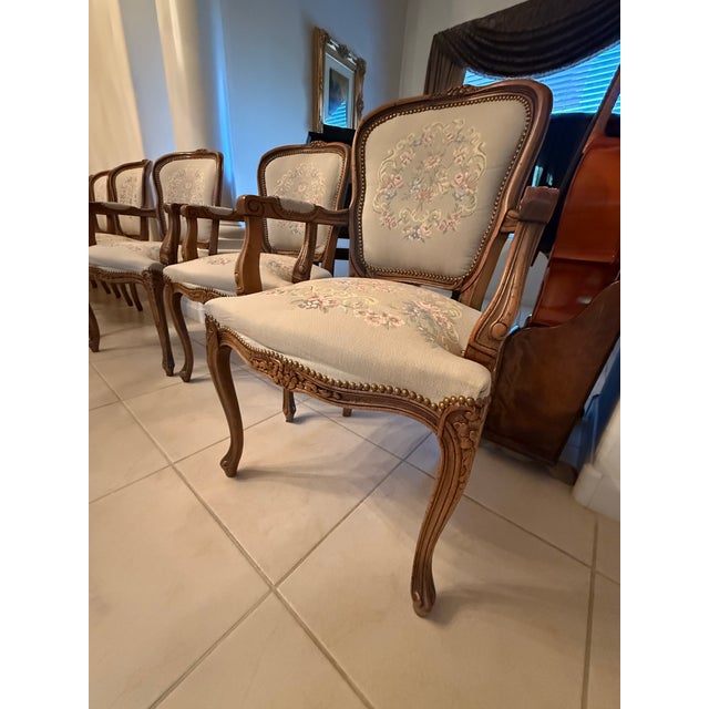 Pistachio Set of 6 Italian Armchairs by Chateau D’Ax. Made in Italy For Sale - Image 8 of 11