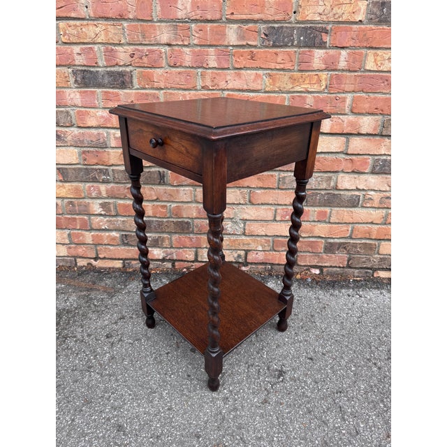 19th Century Single Drawer Barrel Twist Side Table For Sale - Image 5 of 18