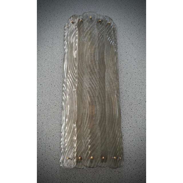 Mid-Century Modern Murano Art Glass Semi Circle Transparent Wall Light, 2000 For Sale - Image 3 of 10