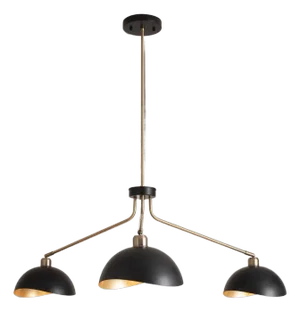 Luna Bella 3-Light Chandelier - Weathered Brass, Matte Black, Gold Leaf, Dimmable