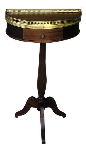 Vintage Mahogany Half-Moon Nightstand on Pedestal, 1950s