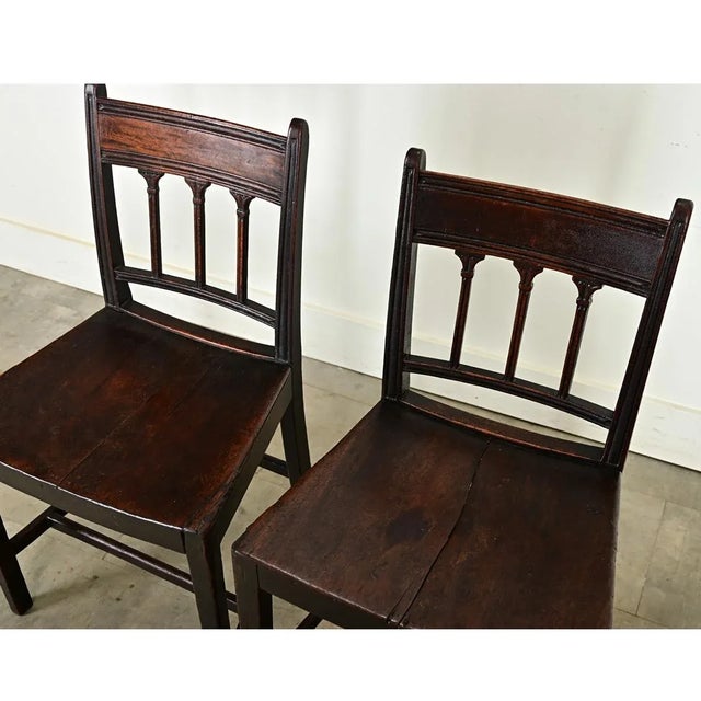 Brown English 18th Century Pair of Georgian Side Chairs For Sale - Image 8 of 12