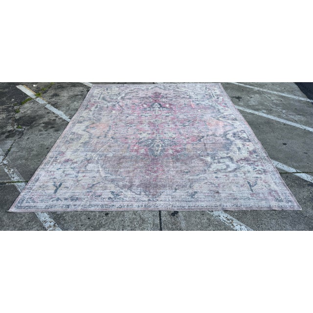 Rustic European 10ft 6in X 13ft Washable Nostaglia Area Rug For Sale - Image 3 of 13