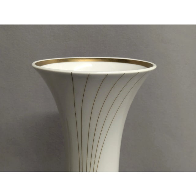 White & Gold German Porcelain Vase - By Hutscheneruther For Sale In Raleigh - Image 6 of 11