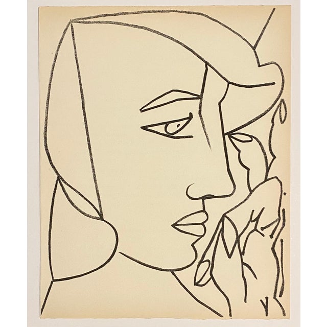 Modern Françoise Gilot, Portrait Woman Original French Mourlot Modernist Lithograph 1951 Francoise Gilot, 1951 For Sale - Image 3 of 4