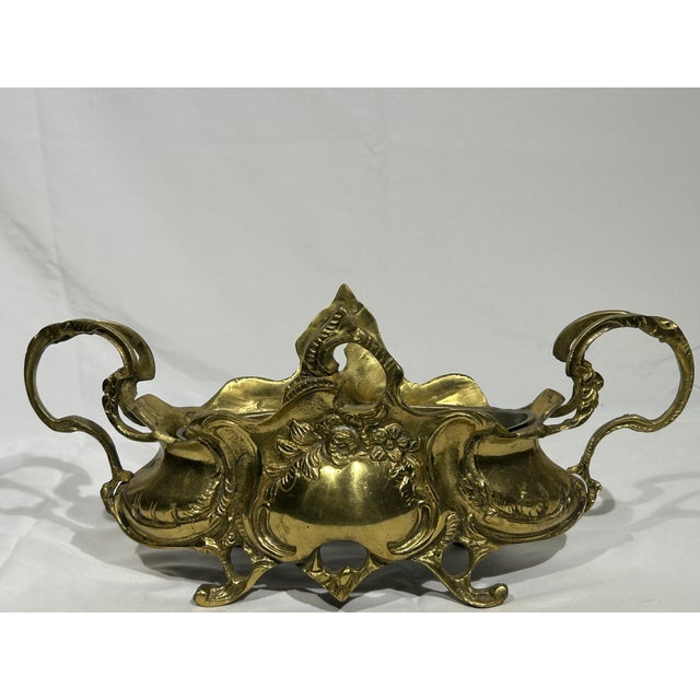 French Art Nouveau Gilt Bronze Centerpiece – Possibly by Auguste Moreau Workshop (Circa 1890–1910) For Sale - Image 11 of 14