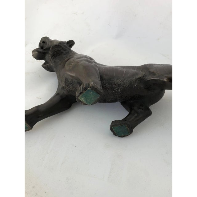 Japanese Patinated Bronze Figure of a Tiger For Sale - Image 4 of 11