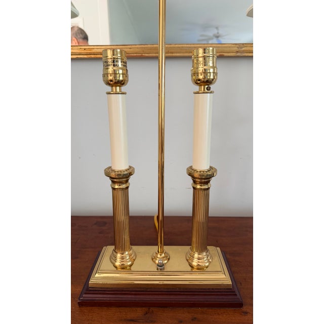 French Brass Tole Bouillotte Candlestick Lamp For Sale - Image 9 of 11