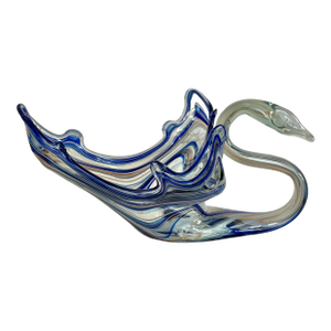 Murano Style Glass Swan Bowl