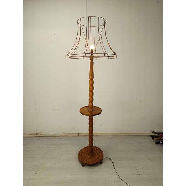 Brutalist Oak Floor Lamp by Dudouyt, 1940s For Sale - Image 15 of 15