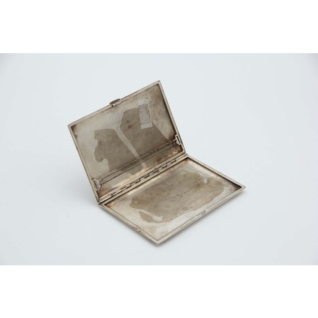 Guilloche Silver Cigarette Case For Sale - Image 3 of 4
