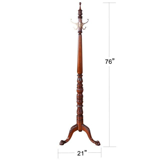 A solid mahogany Chippendale Coat Tree with Ball and Claw feet from Niagara Furniture. The solid mahogany construction...