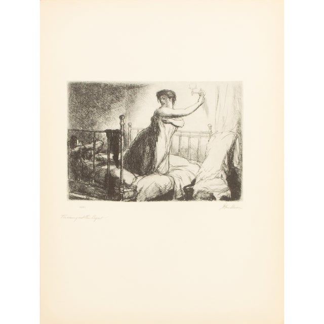 1939 After John Sloan "Turning Out the Light", First Edition Period Offset Lithograph For Sale