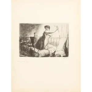 1939 After John Sloan "Turning Out the Light", First Edition Period Offset Lithograph
