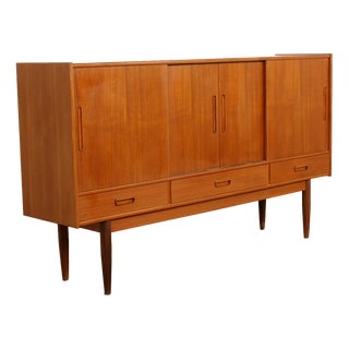 Vintage Danish Highboard in Teak For Sale