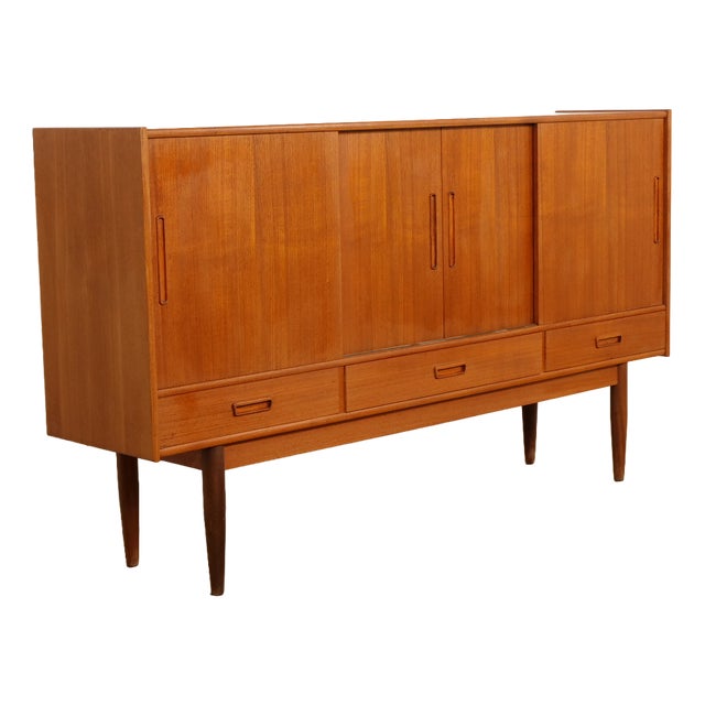 Vintage Danish Highboard in Teak For Sale