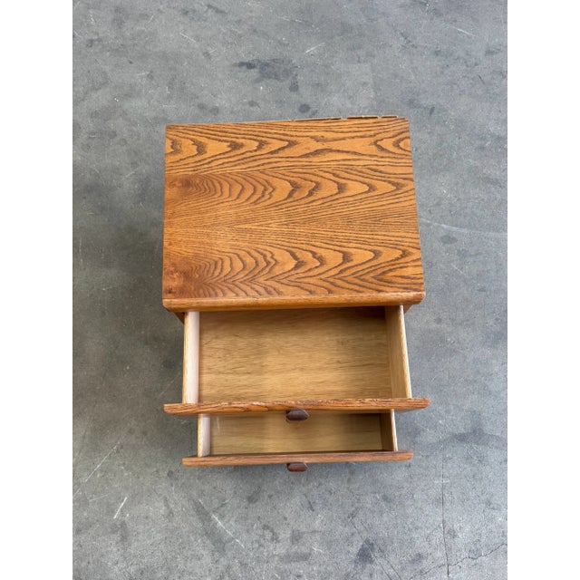 Wood 1980s Vintage Oak Nightstand - Single For Sale - Image 7 of 10