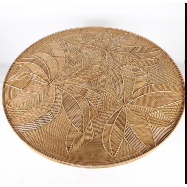 Vintage Rattan Dining Table For Sale - Image 3 of 12