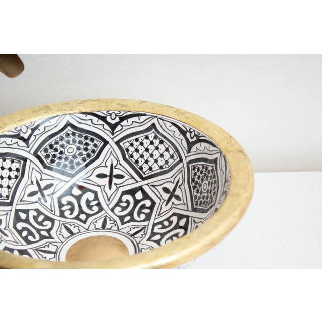 Not Yet Made - Made To Order Custom Made Round Ceramic Bathroom Sink, Hand-Painted Vessel Sink For Sale - Image 5 of 9