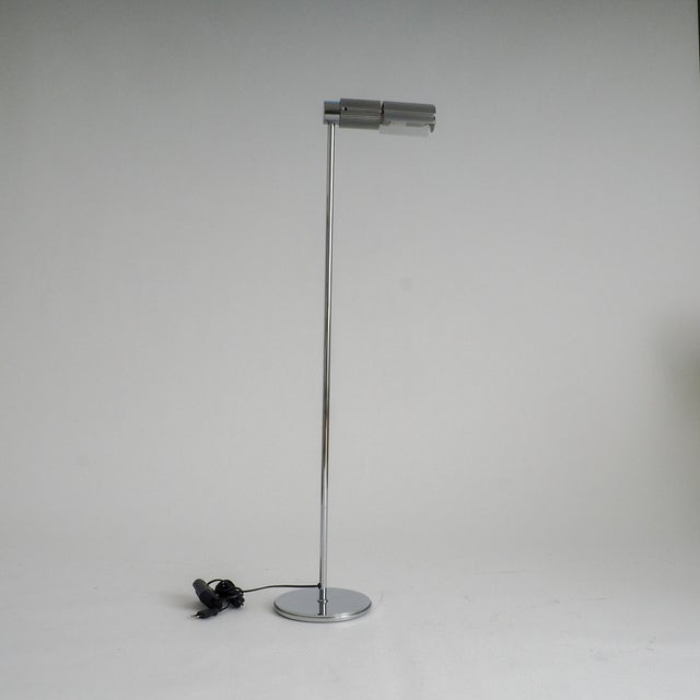 Haloprofil 878HR Floor Lamp in Silver by Viktor Frauenknecht for Swiss Lamps, 1960s For Sale - Image 4 of 10