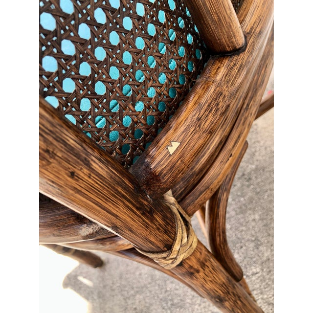 Brown Vintage Mid Century McGuire Rattan & Cane Arm Chair For Sale - Image 8 of 11