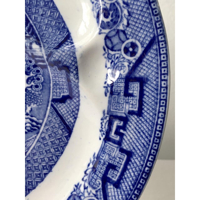 Antique English Blue Willow Ironstone Grill Plate Chairish