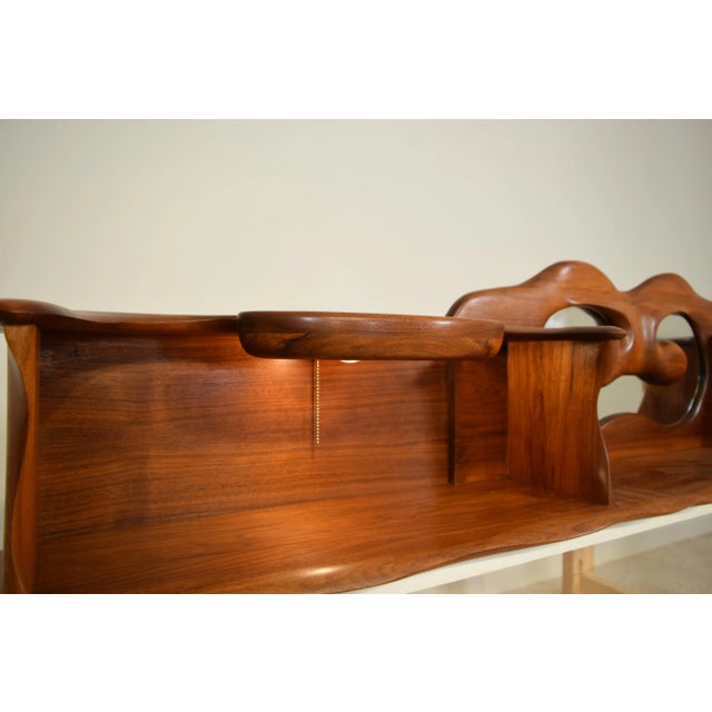 1970s Carved Wall Shelf With Mirror For Sale - Image 4 of 12