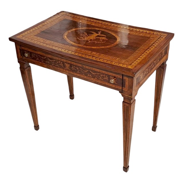 Small Antique Inlaid Desk, 1800s For Sale