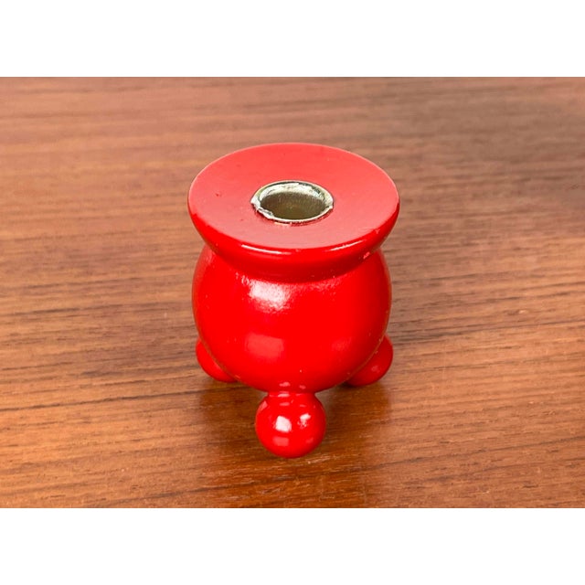 Mid-Century Traditional Swedish Wooden Candleholders, 1960s, Set of 2 For Sale - Image 5 of 12