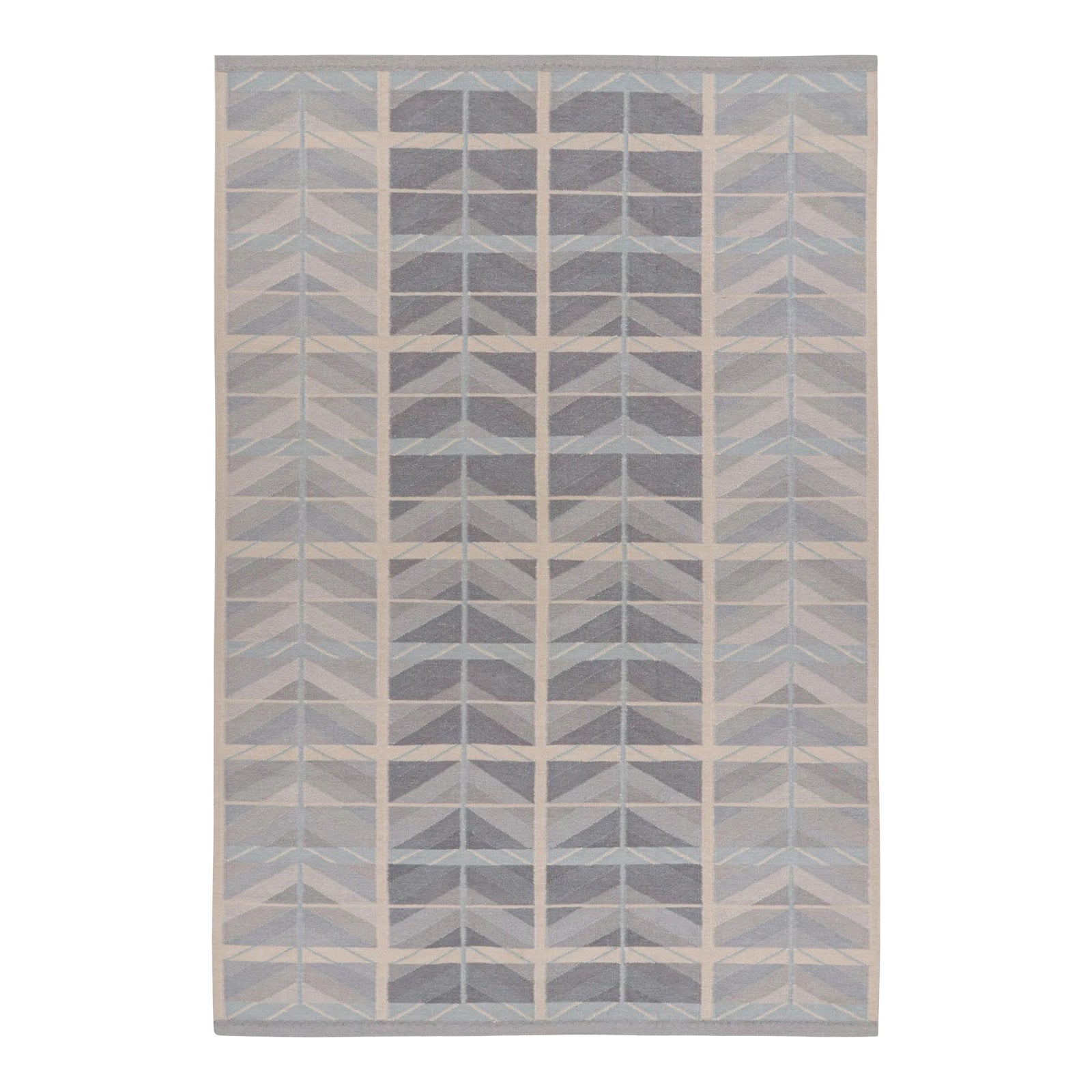 Rug & Kilim’s Scandinavian Style Rug in Blue With Chevron Geometric ...