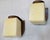 Pair Vintage Art Deco Light Old Lamp Wall Sconces Fixture Brass & Cube Cream Milk Glass Shade Lamp Ship Light For Sale - Image 4 of 8