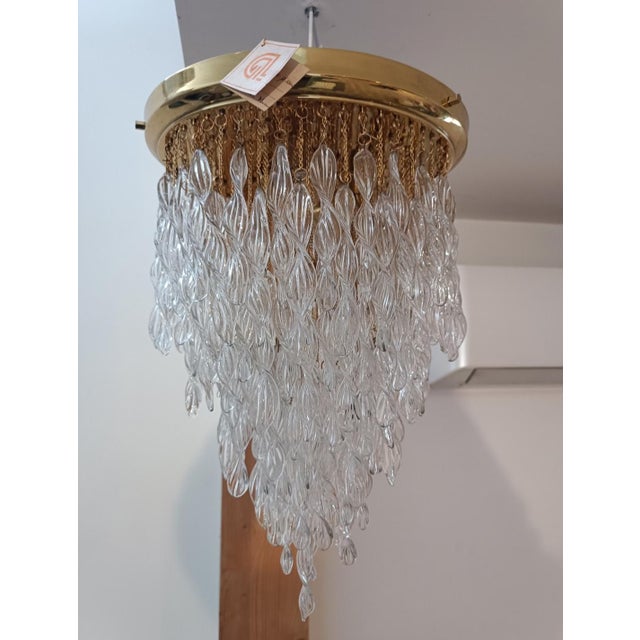 Murano Crystal Waterfall Chandelier, 1970s For Sale - Image 11 of 11