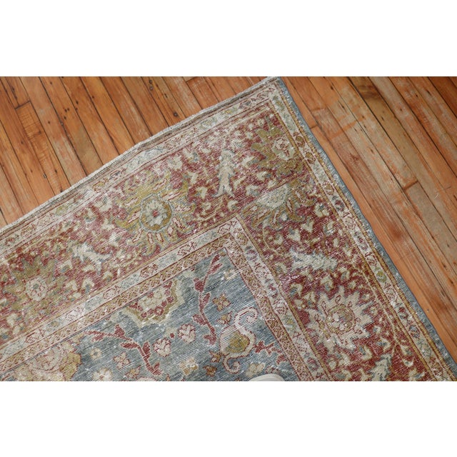 Blue Rust Antique Persian Mahal rug no. j2235 For Sale In New York - Image 6 of 10
