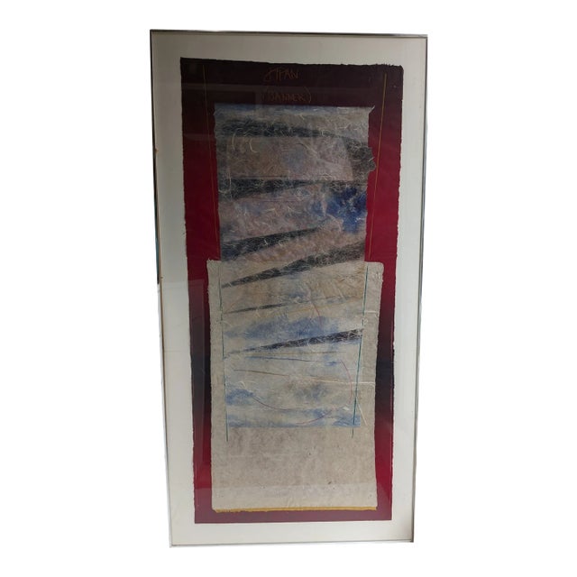 Scott Sandell Monumental Mixed Media Framed Abstract Art For Sale