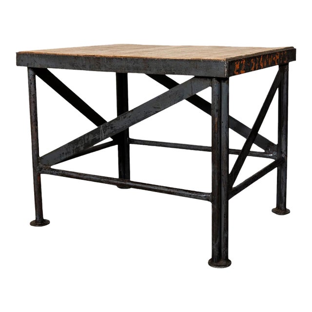 Vintage Industrial Style Side Table For Sale